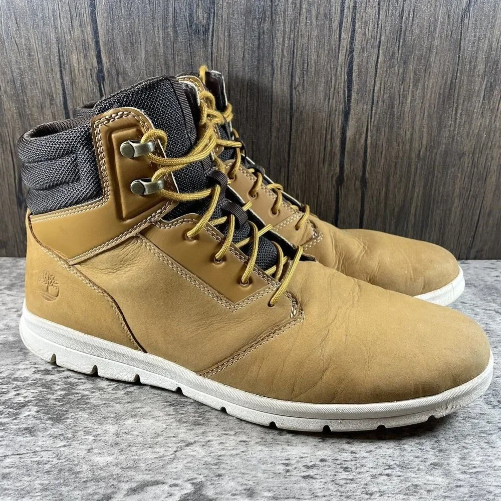 Timberland Hoverlite Brown Tan Leather Boots Men’s Size 11.5